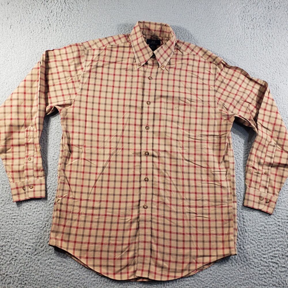 Brooks Brothers Shirt Men's Medium 346 Long Sleeve Button Up Check Pocket Cotton